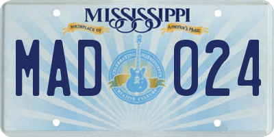 MS license plate MAD024