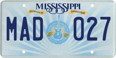 MS license plate MAD027