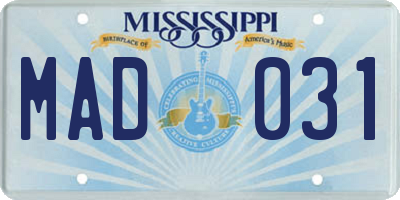 MS license plate MAD031
