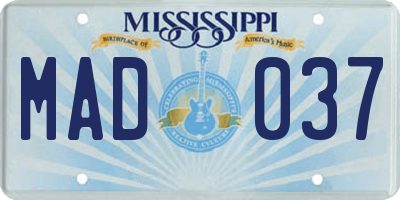 MS license plate MAD037
