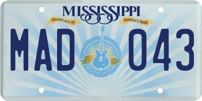 MS license plate MAD043
