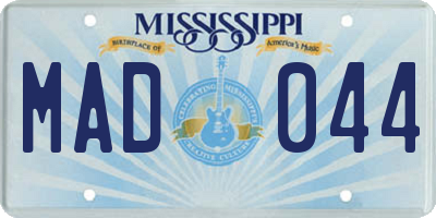 MS license plate MAD044