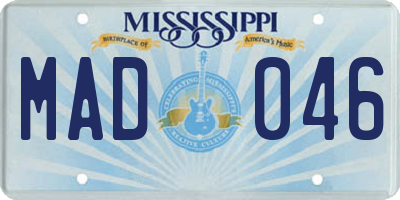 MS license plate MAD046
