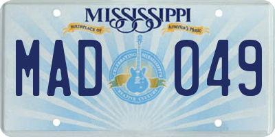MS license plate MAD049