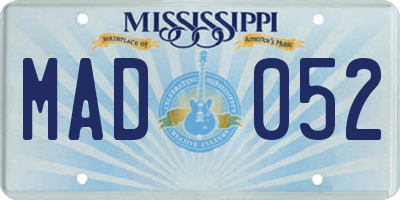 MS license plate MAD052