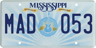 MS license plate MAD053