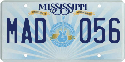 MS license plate MAD056