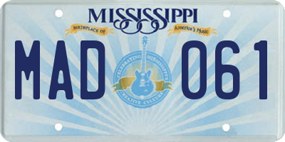 MS license plate MAD061