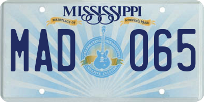 MS license plate MAD065
