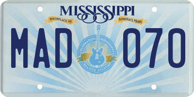 MS license plate MAD070