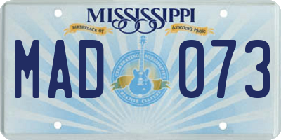 MS license plate MAD073