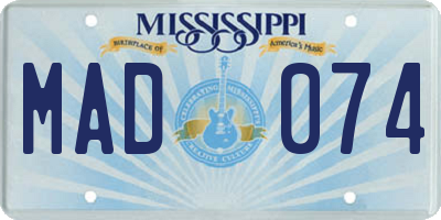 MS license plate MAD074