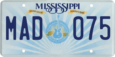 MS license plate MAD075