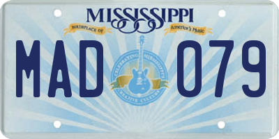 MS license plate MAD079