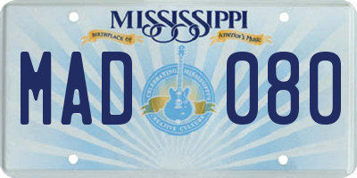 MS license plate MAD080