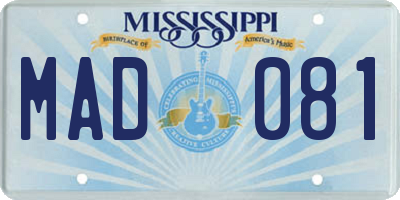 MS license plate MAD081