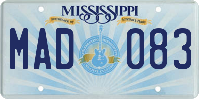 MS license plate MAD083