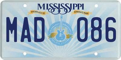 MS license plate MAD086
