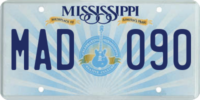 MS license plate MAD090