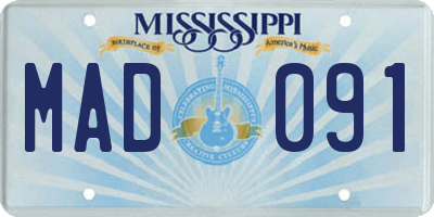 MS license plate MAD091
