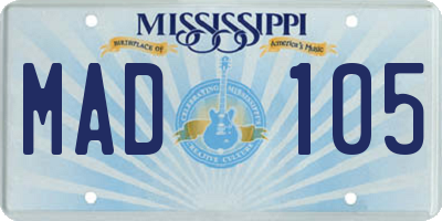 MS license plate MAD105