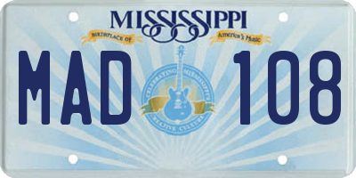MS license plate MAD108