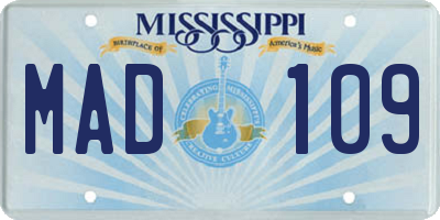 MS license plate MAD109
