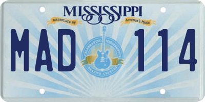 MS license plate MAD114