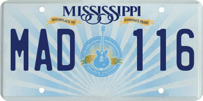 MS license plate MAD116