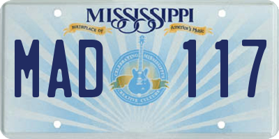 MS license plate MAD117