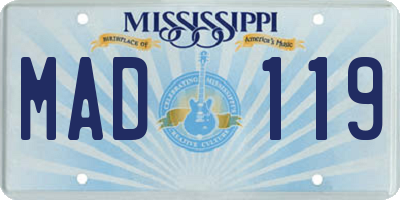 MS license plate MAD119