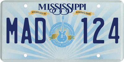 MS license plate MAD124