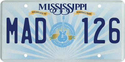 MS license plate MAD126