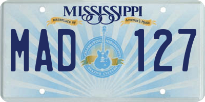 MS license plate MAD127