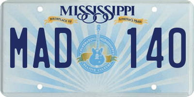 MS license plate MAD140