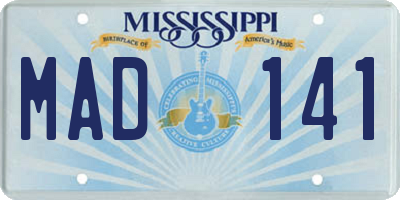MS license plate MAD141