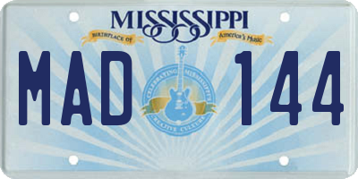 MS license plate MAD144