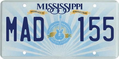 MS license plate MAD155