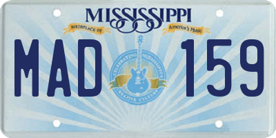 MS license plate MAD159