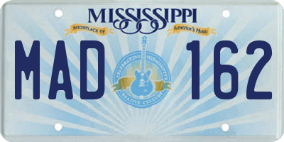 MS license plate MAD162