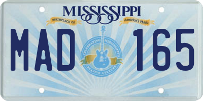 MS license plate MAD165