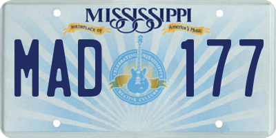 MS license plate MAD177