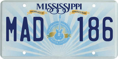 MS license plate MAD186