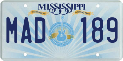 MS license plate MAD189