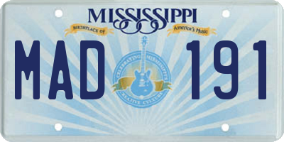 MS license plate MAD191