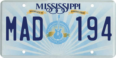 MS license plate MAD194