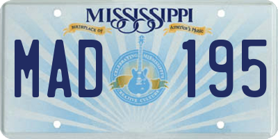MS license plate MAD195