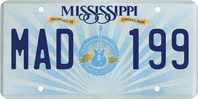 MS license plate MAD199