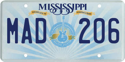 MS license plate MAD206