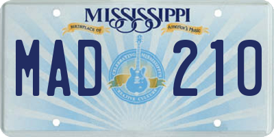 MS license plate MAD210